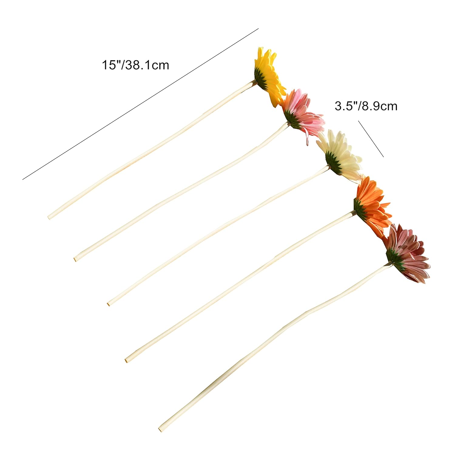 Pu Multiclor Gerbera Daisy Artificial Flowers 12 Stems For Thanksgiving And Christmas Decorations Flexible Centerpiece Wedding Bouquet Home Décor