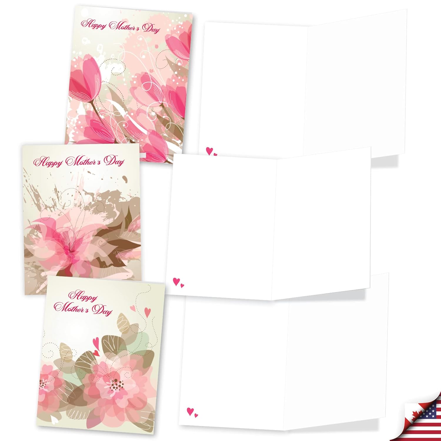 20 Assorted Blank Mother'S Day Notecards Box Set 4 X 5.12 Inch With Envelopes (10 Designs, 2 Each) Summer Floral Am10326Mdb-B2X10