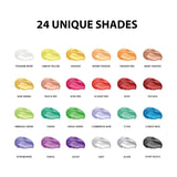 Metallic Acrylic Paint Set 24 Tubes Non Toxic Metallic Acrylic Crafts Paints For Canvas Wood Artists Beginners Painting, Rich Pigment & No Fading, 12Ml/Tube