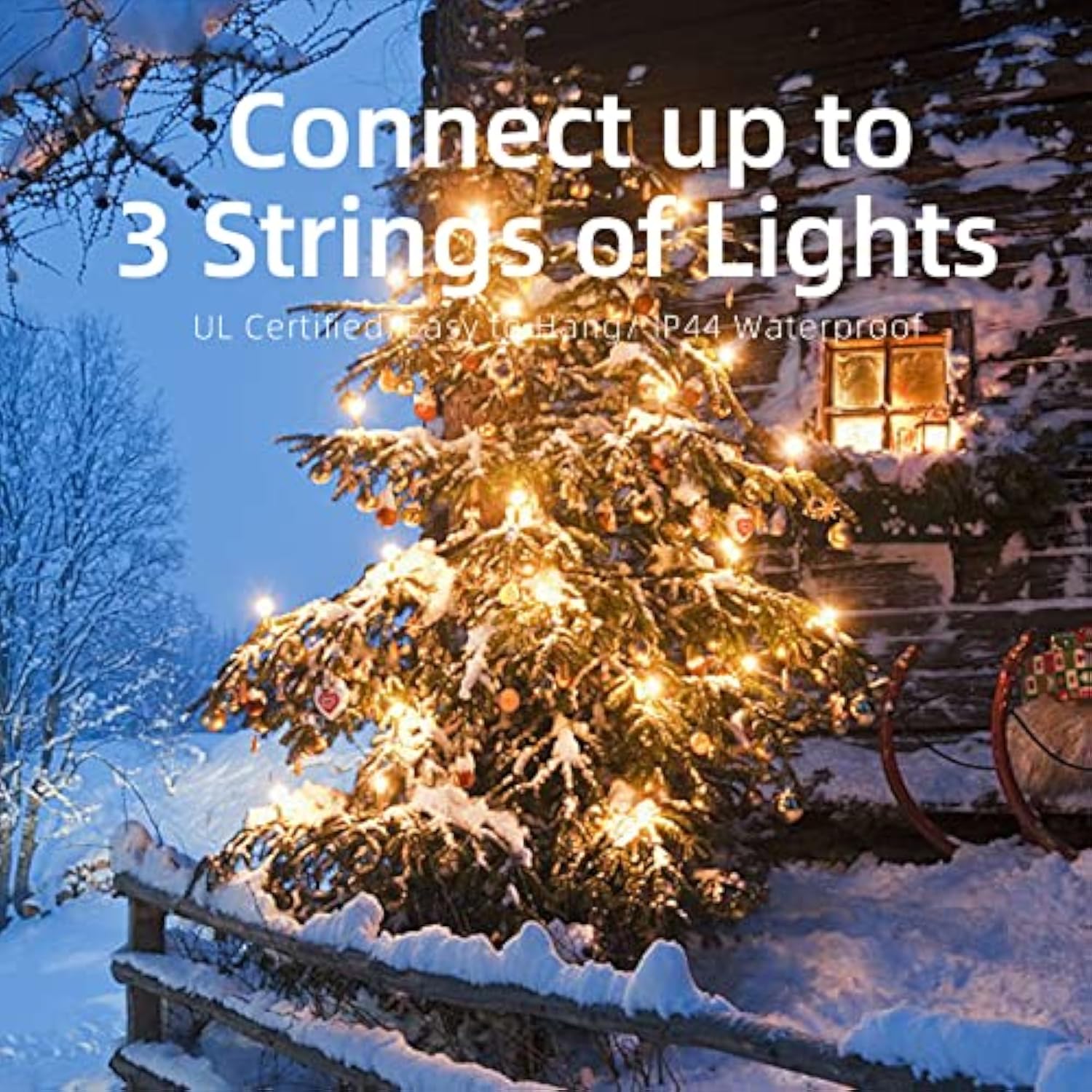 63.8Ft Green Wire Clear String Lights, 300 Count (150L*2Pcs) Incandescent Christmas Lights