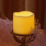 1 Waterproof Outdoor Battery Operated Flameless Led Pillar Candles With Remote Flickering Plastic Electric Decorative Light Set For Home Décor Garden Patio Decoration Party Wedding Supplies 3X3 Inches