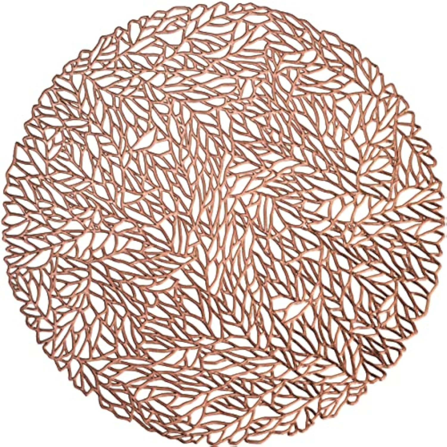 Occasions 10 Pieces Pack Pressed Vinyl Metallic Placemats/Wedding Accent Centerpiece Placemat (Spring, Rose Gold)