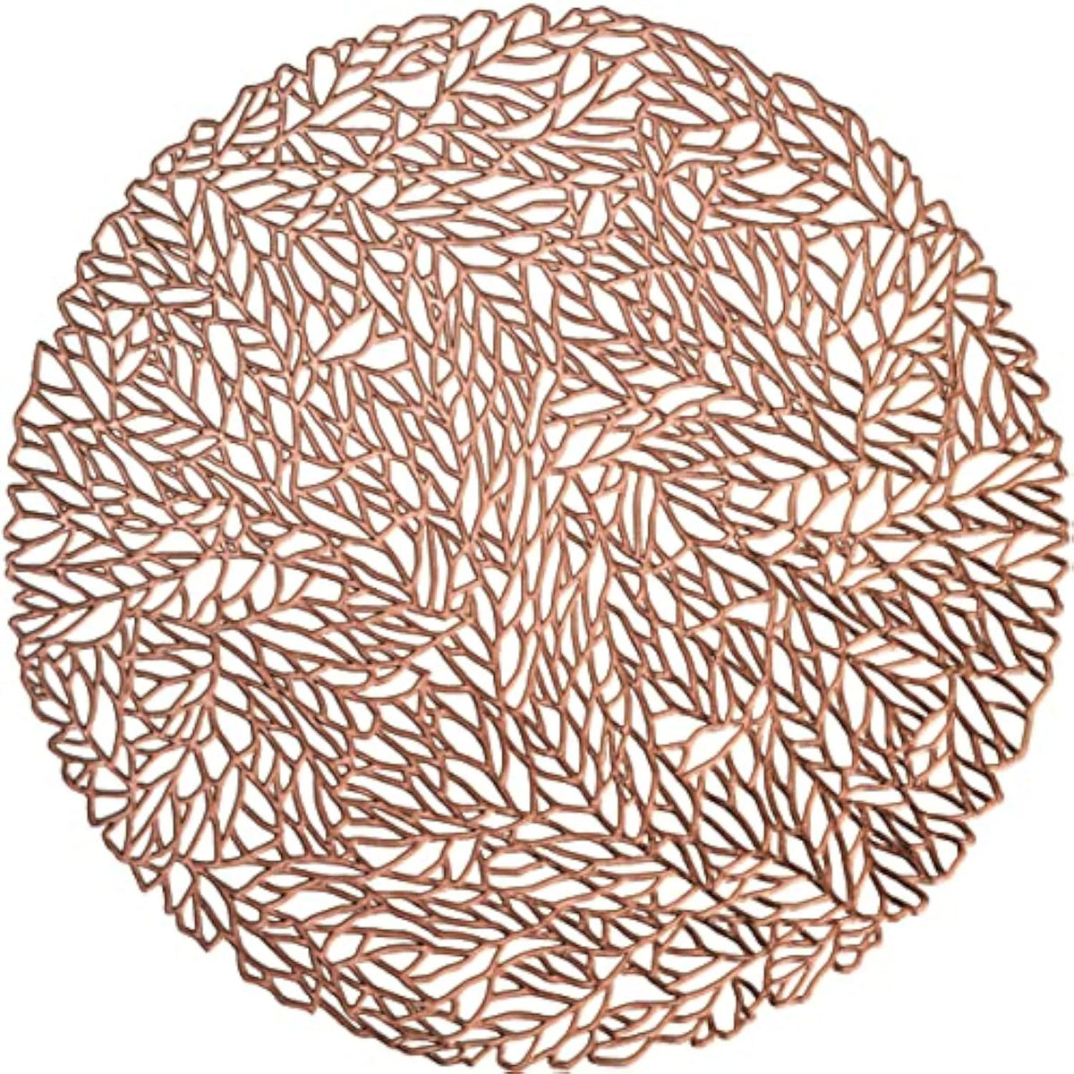 Occasions 10 Pieces Pack Pressed Vinyl Metallic Placemats/Wedding Accent Centerpiece Placemat (Spring, Rose Gold)