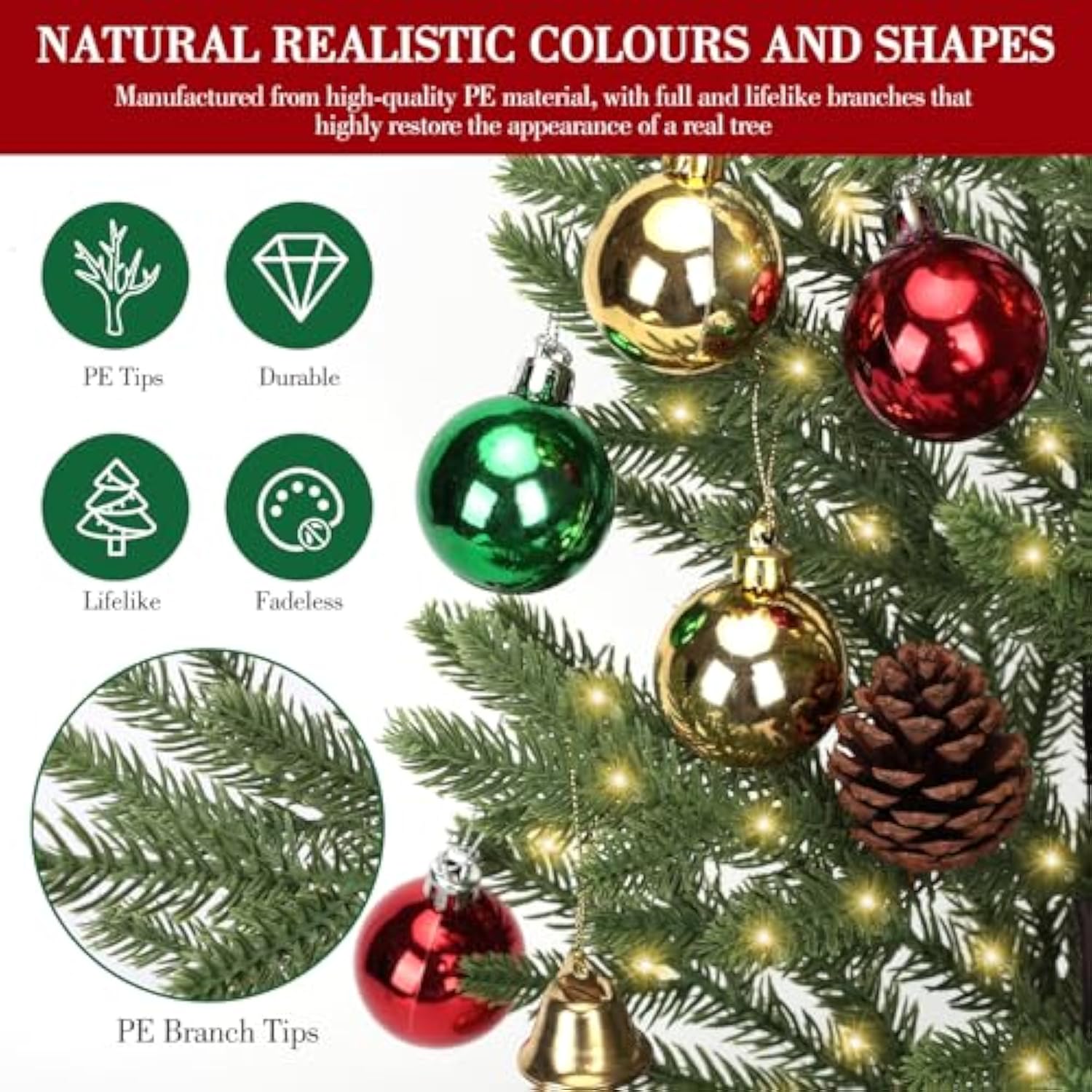 2Ft Mini Christmas Tree,Tabletop Christmas Tree With 30 Led Lights - Timer & 26 Diy Ornaments,24 Inch Artificial Small Christmas Trees With Pe Branch Tips & Base With Burlap,Xmas Decor For Home Indoor