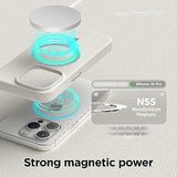 elago Magnetic Silicone Case Compatible with iPhone 15 Pro Case 6.1 Inch Compatible with All MagSafe Accessories - Built-in Magnets, Soft Grip Silicone, Shockproof [Stone]