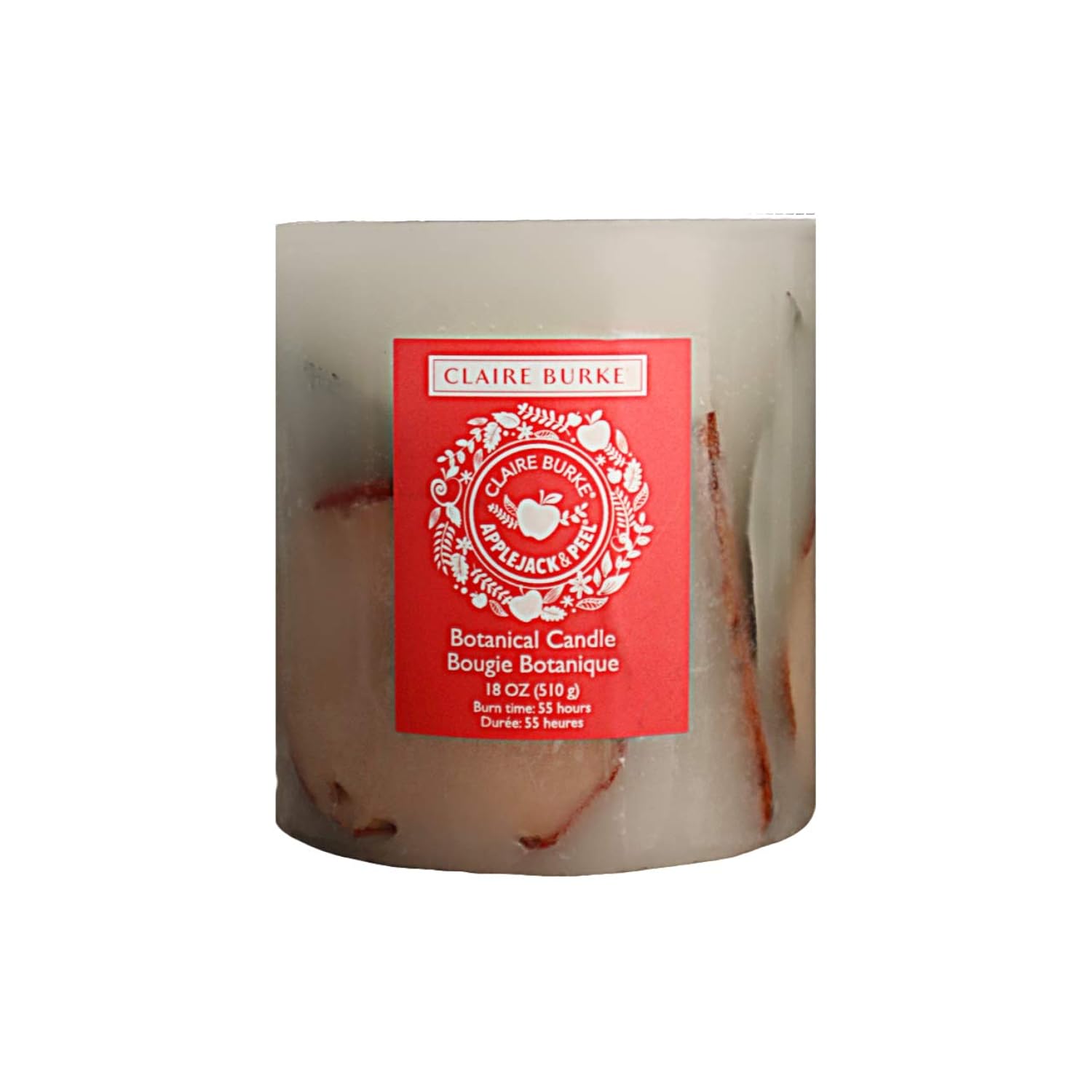 Claire Burke Decorative Botanical Candle, Applejack & Peel Scent 18 Ounces, 1 Count