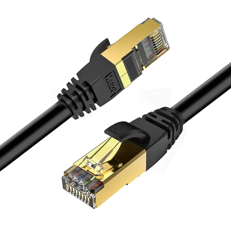 Cat 8 Ethernet Cable 32.8Ft, Round High Speed Network Cord 40Gbps 2000Mhz Rj45