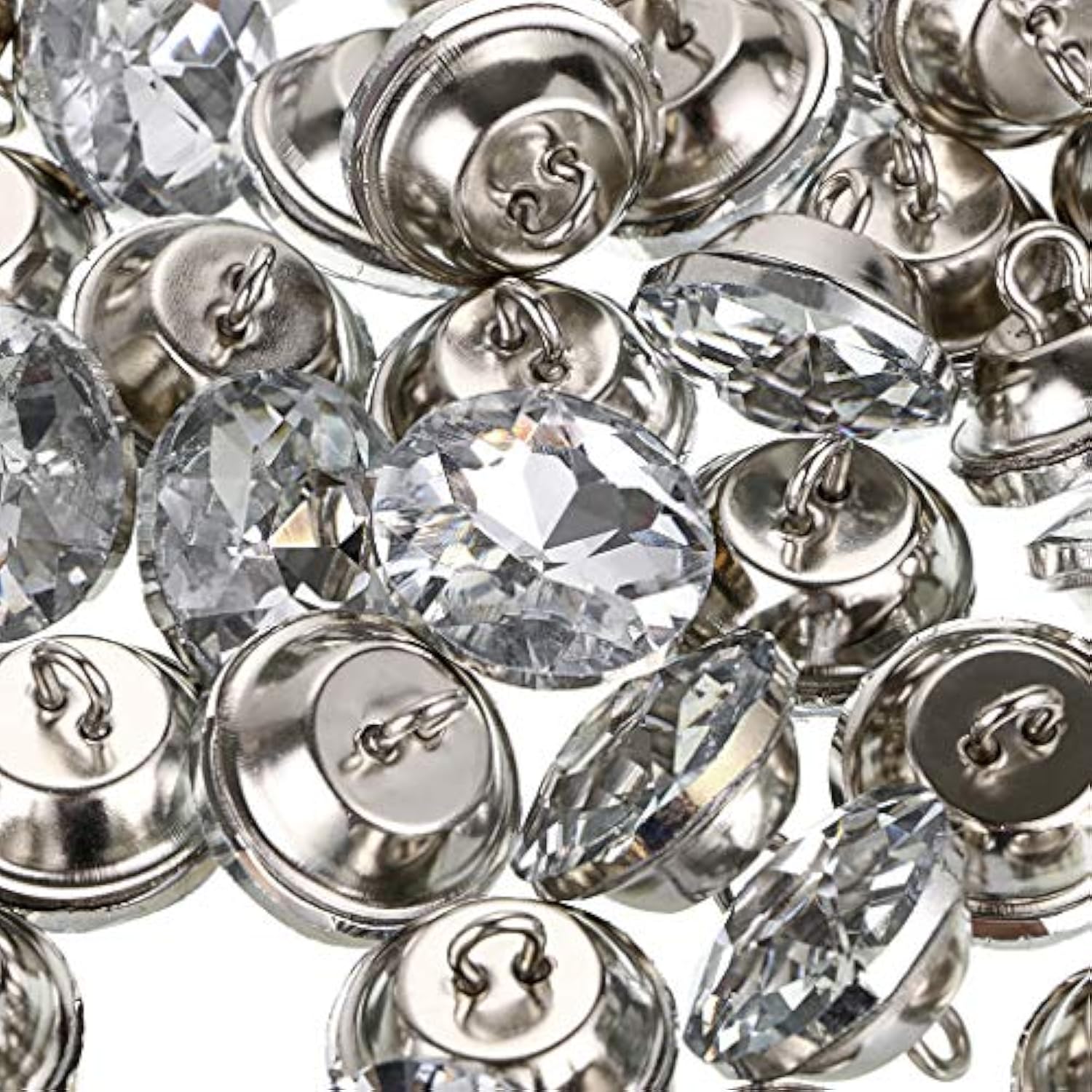 50 Pcs 20Mm Rhinestone Crystal Buttons Clear Tufting Buttons Upholster