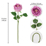5Pcs Purple Roses Artificial Flowers Real Touch Latex Artificial Roses Fake Peony Stems For Wedding Bouquet Party Home Decor (Purple)