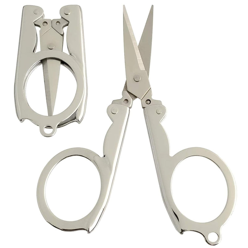 2Pcs Mini Scissors,Foldable Scissors Stainless,Travel Scissors For Can Hang On