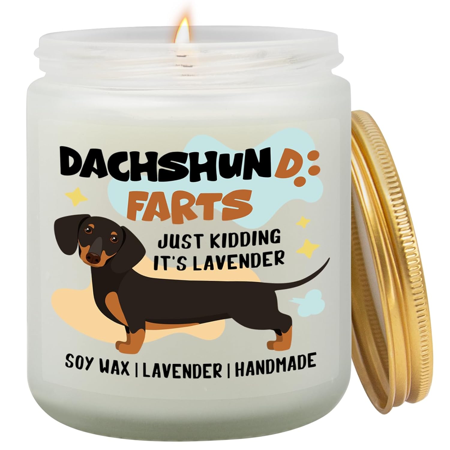 Dachshund Gifts For Women, Dachshund Decor Candle Gifts For Women Lavender Scented, Dachshunds Candle, Weenies Decor, Weiners Dog Stuff, Funny Weenie Dog Gift For Home Mom Friends Coworker
