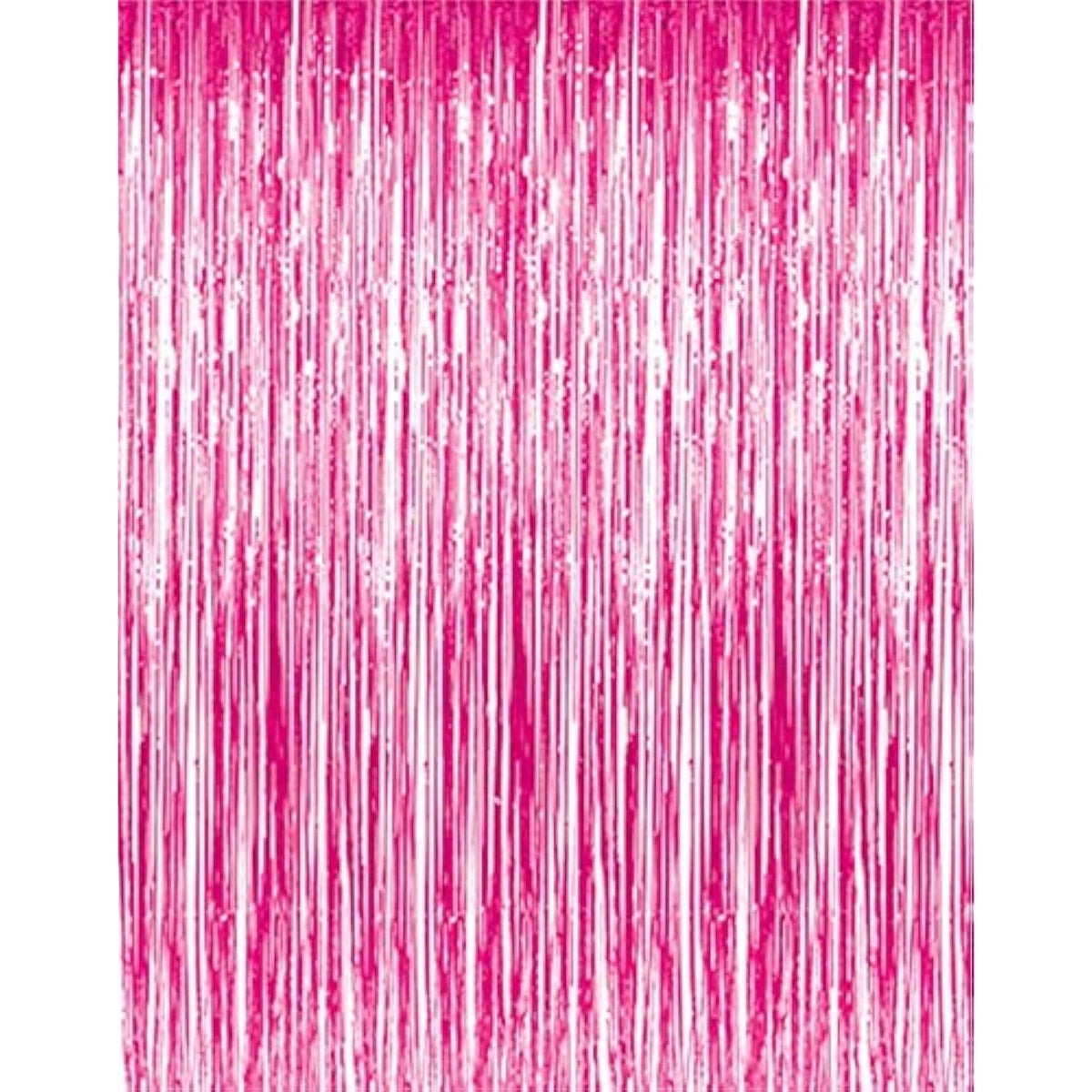3.2 Ft X 8.2 Ft Metallic Tinsel Foil Fringe Curtains Party Photo Backdrop Party Streamers For Galentines Day,Birthday,Graduation,New Year Eve Decorations Wedding Decor (1 Pack, Hot Pink)