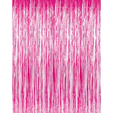 3.2 Ft X 8.2 Ft Metallic Tinsel Foil Fringe Curtains Party Photo Backdrop Party Streamers For Galentines Day,Birthday,Graduation,New Year Eve Decorations Wedding Decor (1 Pack, Hot Pink)