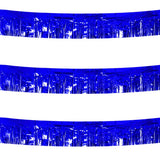 3 Pack Blue Total 30 Feet Foil Fringe Garland Metallic Tinsel Banner Wall Hanging Drapes Parade Float Skirting Decorations for Trailer Mardi Gras Party Birthday Baby Shower (Royal Blue)