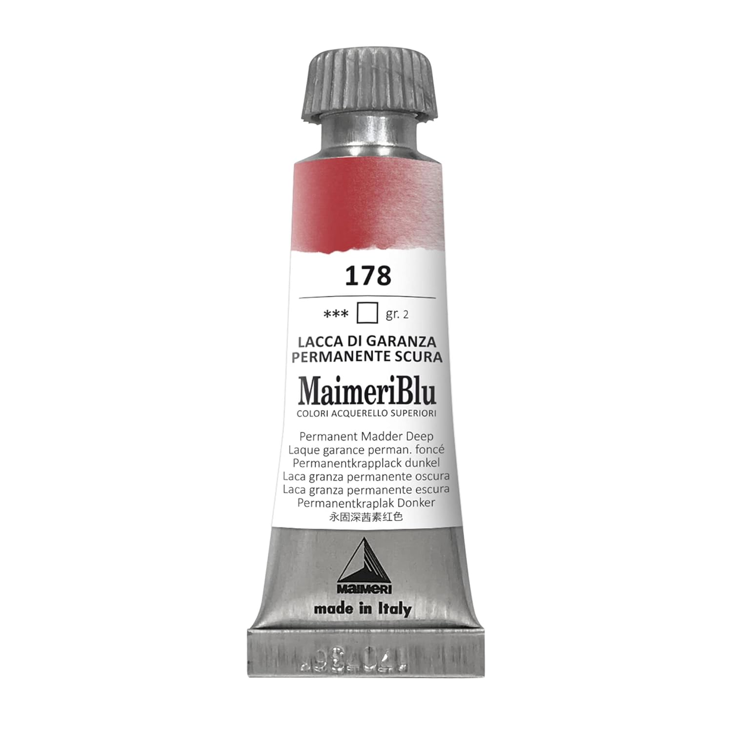 MaimeriBlu 12ml Single-Pigment Watercolor Paint - Permanent Madder Deep PR179 Professional Watercolor Paint - Lightfast and Transparent Watercolor Paint Tube for Artists