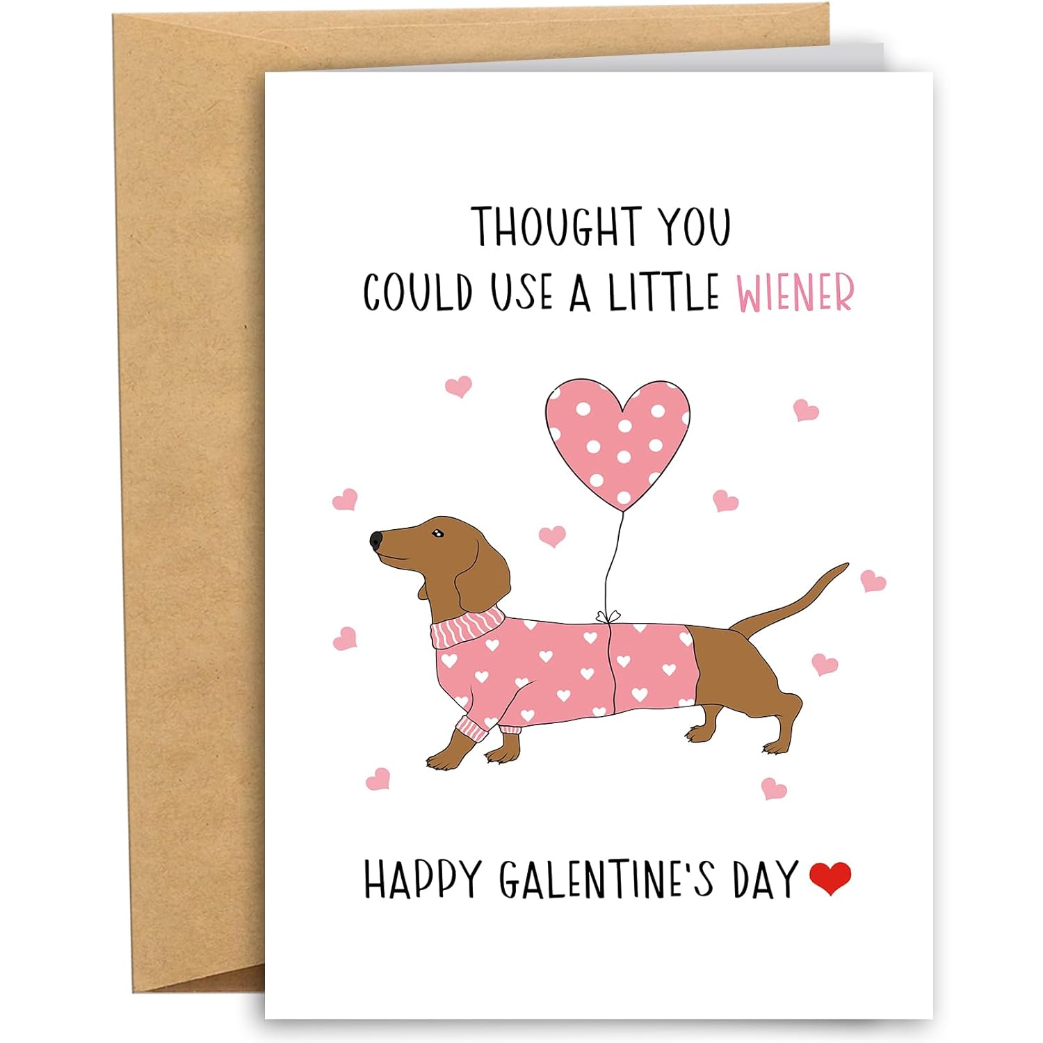 Funny Dachshund Galentine'S Day Card, Humor Sausage Dog Galentine'S Day Card For Bestie Friend Sister, Cute Valentines Day Card For Women Lady Girl