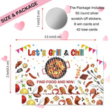 50 Pcs Let Grill & Chill Scratch Off Game Cards, Fun Bbq Themed Scratch Cards For Grilling Party Games, Backyard Barbecue Activities Supplies For Outdoor Cookout Activities, Family Party