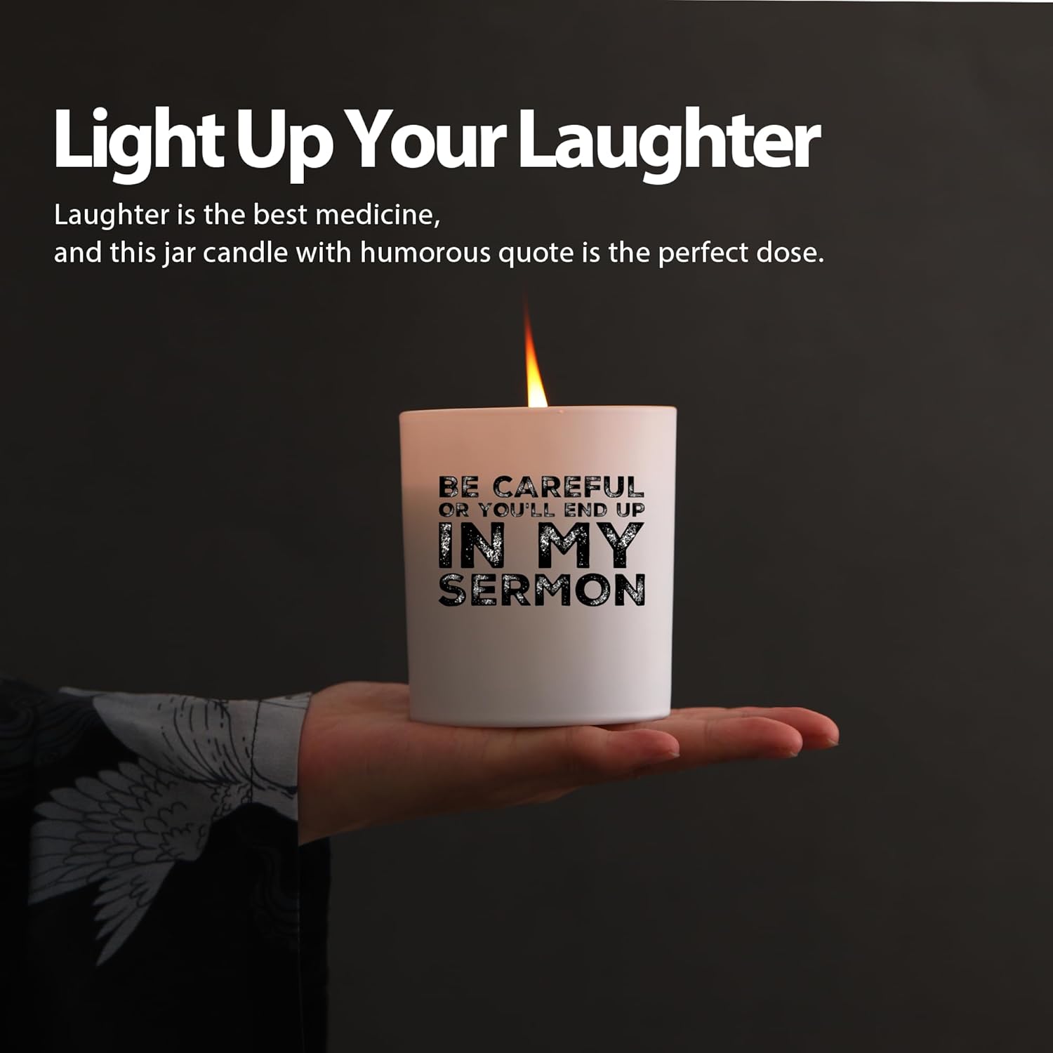Be Careful Or You'Ll End Up In My Sermon Pastor Gifts Scented Candles For Home Office Preachers Ministers Gifts Jar Candles Lavender Sage Floral Scent Soy Wax Candles 9.5 Oz