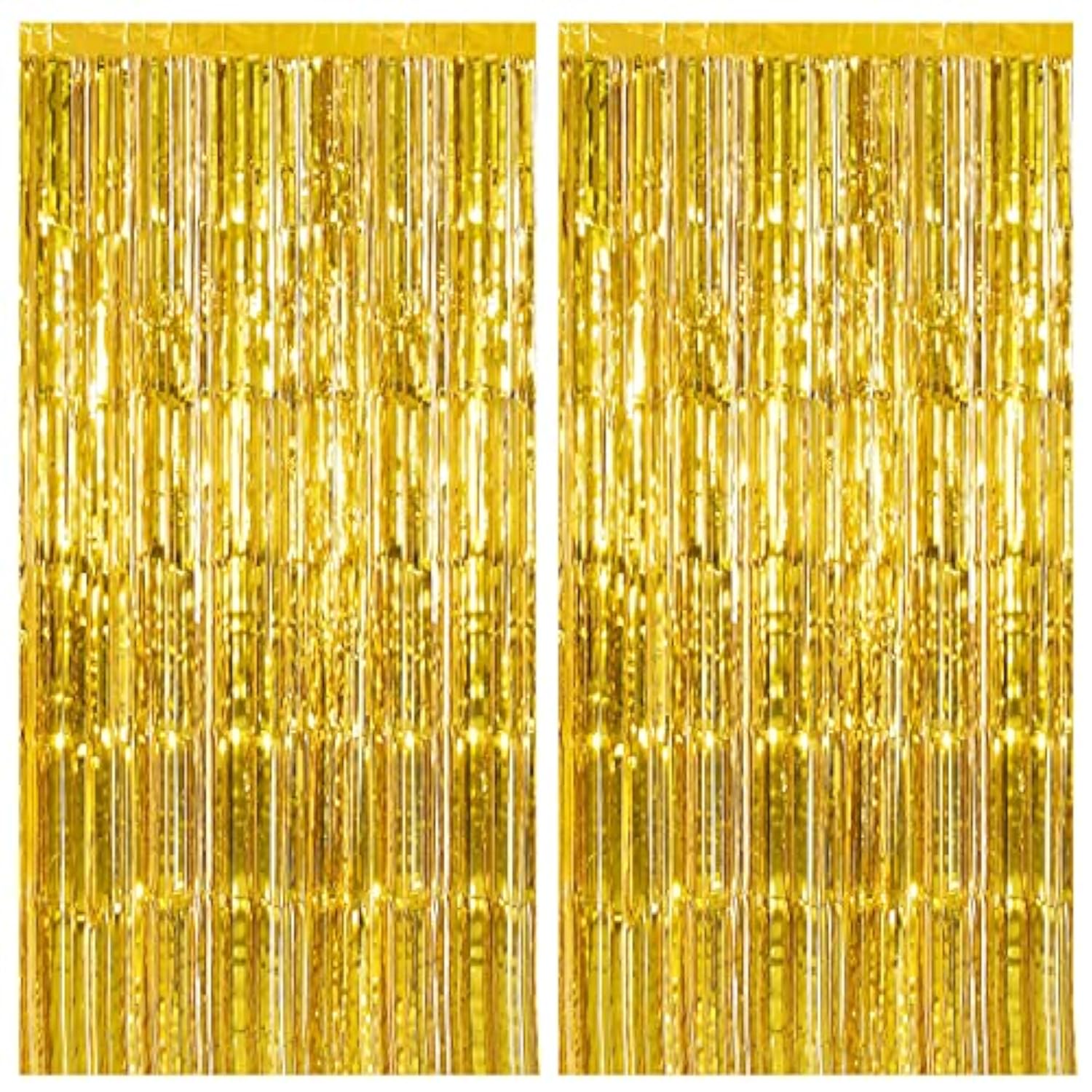 2 Pack Gold Foil Backdrop Streamers for Birthday Photo Booth Party Decor