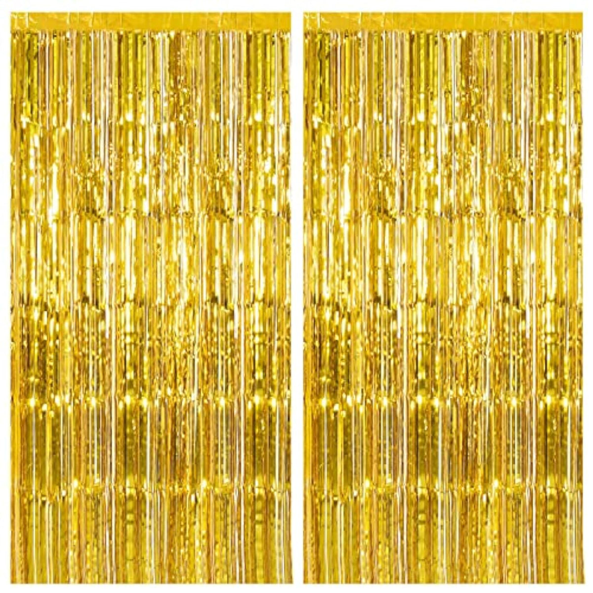 2 Pack Gold Foil Backdrop Streamers for Birthday Photo Booth Party Decor