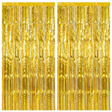 2 Pack Gold Foil Backdrop Streamers for Birthday Photo Booth Party Decor