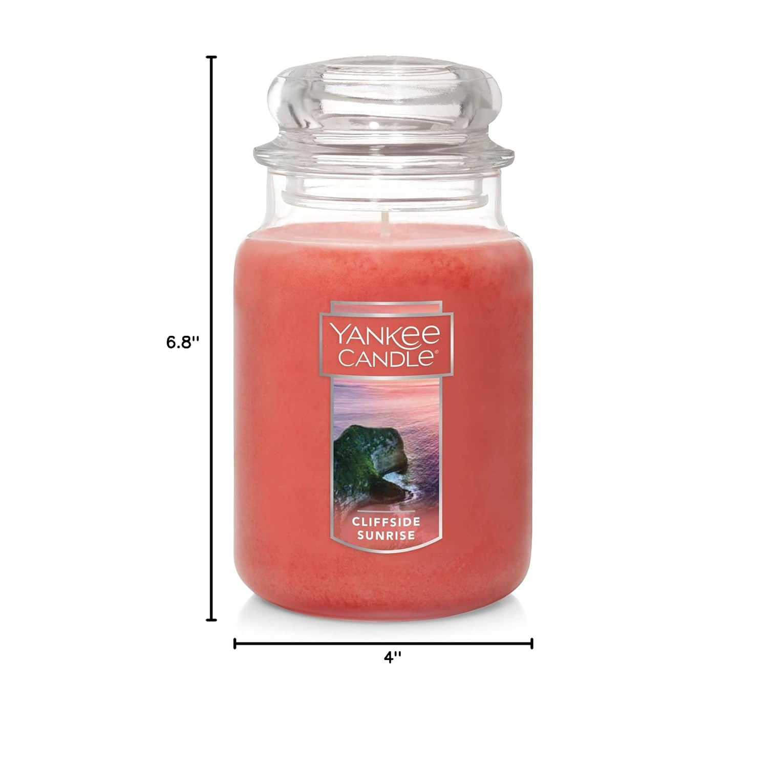 Yankee Candle Cliffside Sunrise Scented, Classic 22oz Large Jar Single Wick Candle, Over 110 Hours of Burn Time