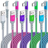 ?5-Pack? Usb C Cable,10Ft 3.1A Type C Charger Fast Charging Cable Nylon Braided Right Angle Usb C Charging Cable Compatible With Samsung S22,Ipad Pro 12.9 Air Mini Macbook Air,Pixel 7