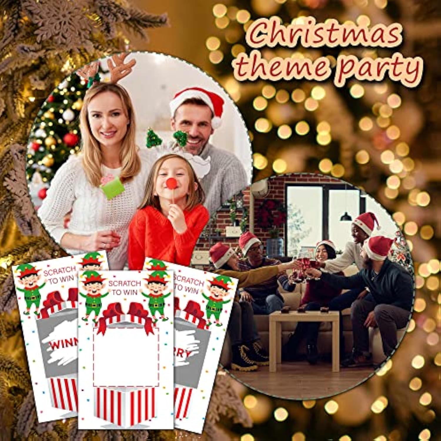 Christms Scratch Off Game Cards - Merry Christmas Party Game Scratch Off Games - Christmas Eve Countdown Party Activities Decorations Supplies - 40 Cards(B02)