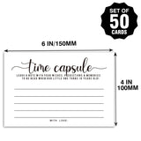 Time Capsule Cards For Birthday Parties, 1St Birthday Party Games, Or Baby Shower Games Activities For Guests, 50 Cards 4X6 Inches.