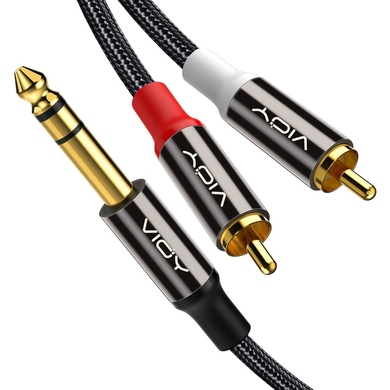 1/4 To Dual Rca Audio Cable [5 Ft], Gold Plated Copper Shell Heavy Duty 6.35Mm