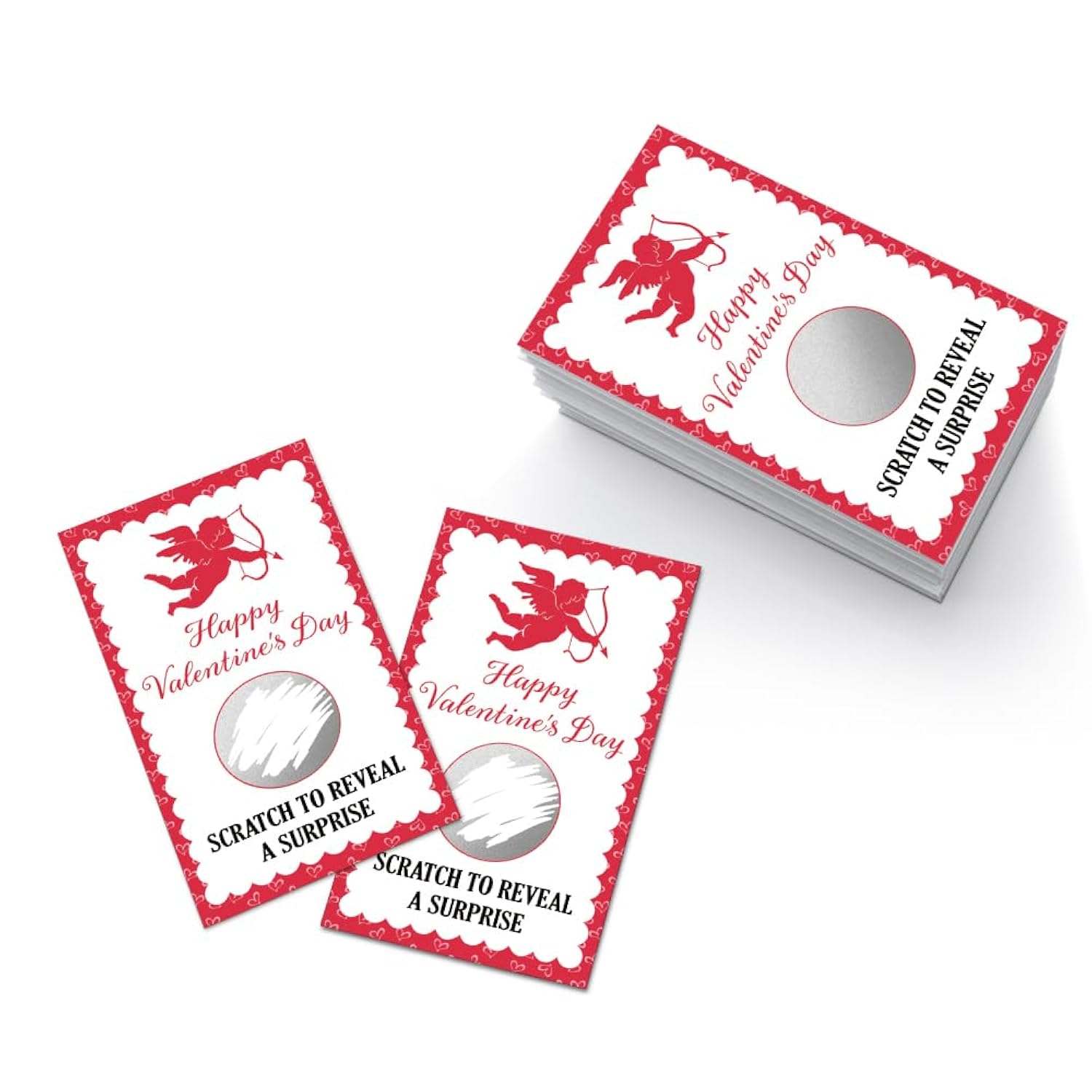 50Pcs Happy Valentine'S Day Blank Scratch Card, Sweet Scratch Off Game For Bachelorette Party, Raffle Tickets Engagement Party Supplies, Lottery Game Couple Gathering For Group Activity