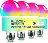 Smart Light Bulbs A19 E26 1300LM Color Changing LED Bulbs 130W Equivalent Music Sync Alexa Compatible