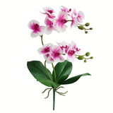 Artificial Phaleanopsis Flowers Fake Orchids Leaves Branches For Home Bonsai Garden Decoration (Pink)