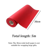 Kraft Paper Roll, Wrapping Paper For Gift Packaging, Crafts, Birthdays, Christmas (Red, 11.8" × 16.4')
