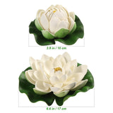 Lotus Floating Flower Aquarium Lily Pad 6Pcs Artificial Lotus With Water Lily Pad Floating Fake Pond Ornanment For Garden Pond Pool Decoration White