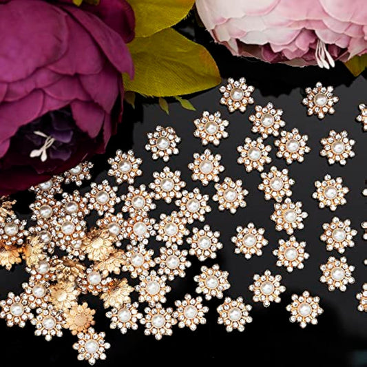 30Pcs Rhinestone Pearl Button Accessories Jewelry Decoration Embellish