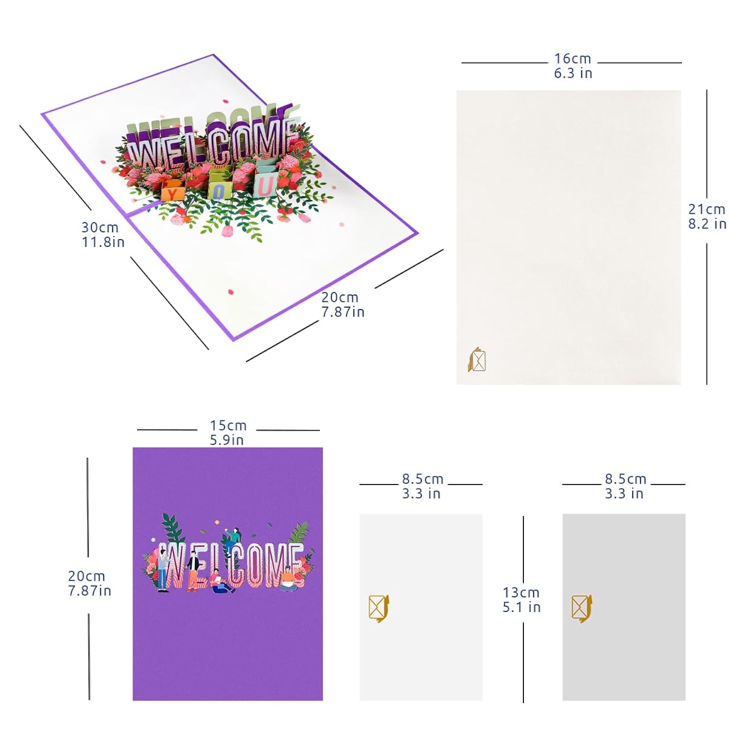 3D Welcome You Card, Pop Up Greeting Card, Welcome Home Card, Includes Envelope.