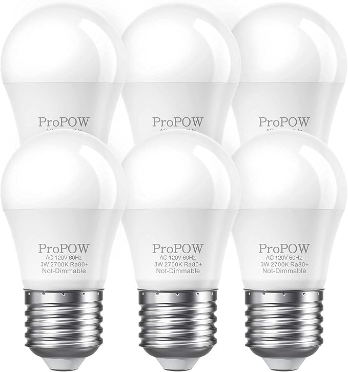 6 Pack A15 LED Light Bulbs 3W 25W Equivalent 2700K Soft White E26 Base