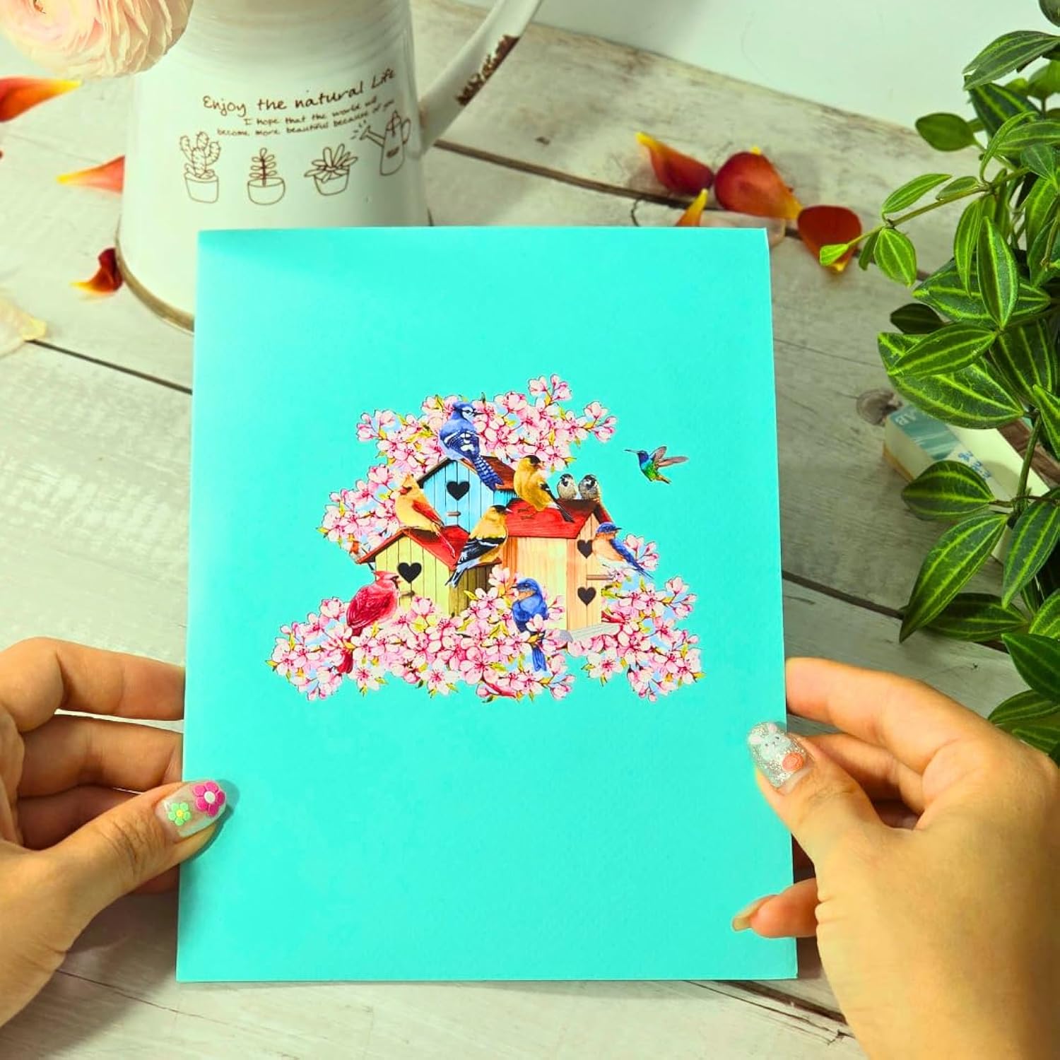 - Pop Up Birthday Day Card, 6X8 Inches Birdhouse Flower Birthday Card For Mom, Wife, Daughter, Grandma, Thank You Gift For Women With Envelope