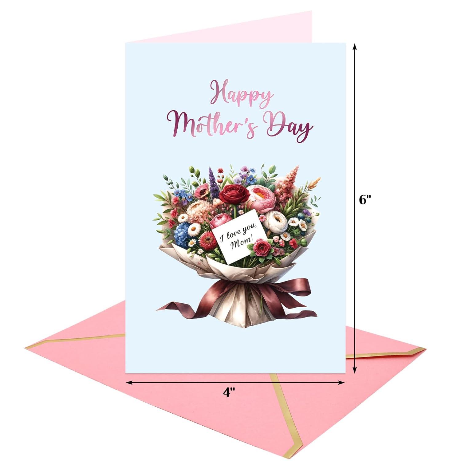 Happy Mothers Day Cards Bulk Mother'S Day Cards Pack With Envelopes And Stickers 24Pcs Message Inside 4 X 6 Inch From Daughter Son For Mom Flowers Floral Design