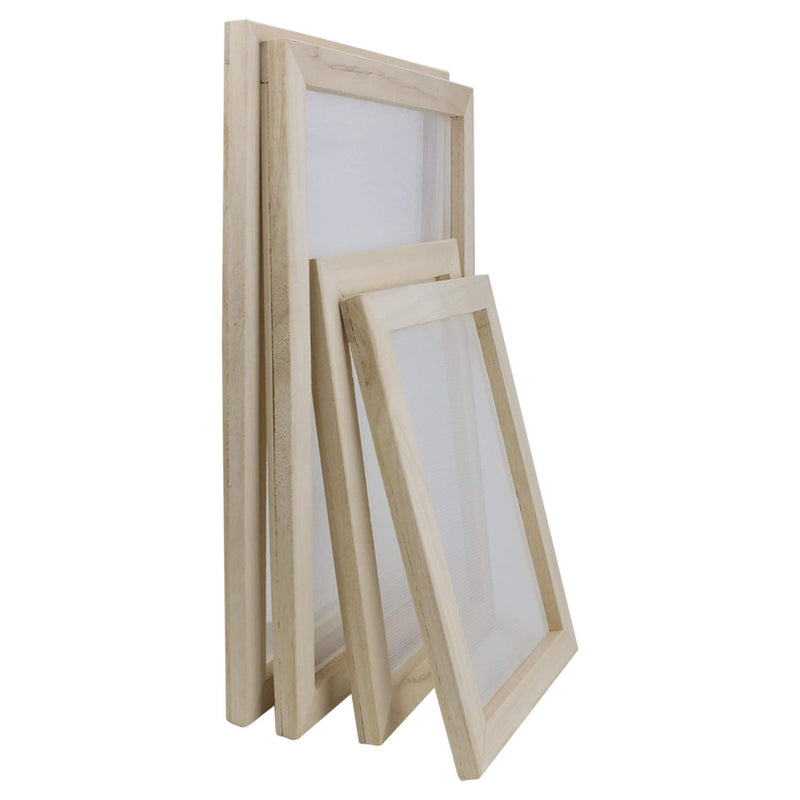 4 Pack Wooden Paper Making Mould Frame, Screen Printing Frame For Diy Paper Cr