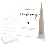 50 Pcs Share A Memory Cards And 1 Sign, Celebration Of Life Decorations, Memorial Table Decor, For Celebration Of Life Birthday Anniversary Memorial Funeral Graduation Bridal Shower Game, 08