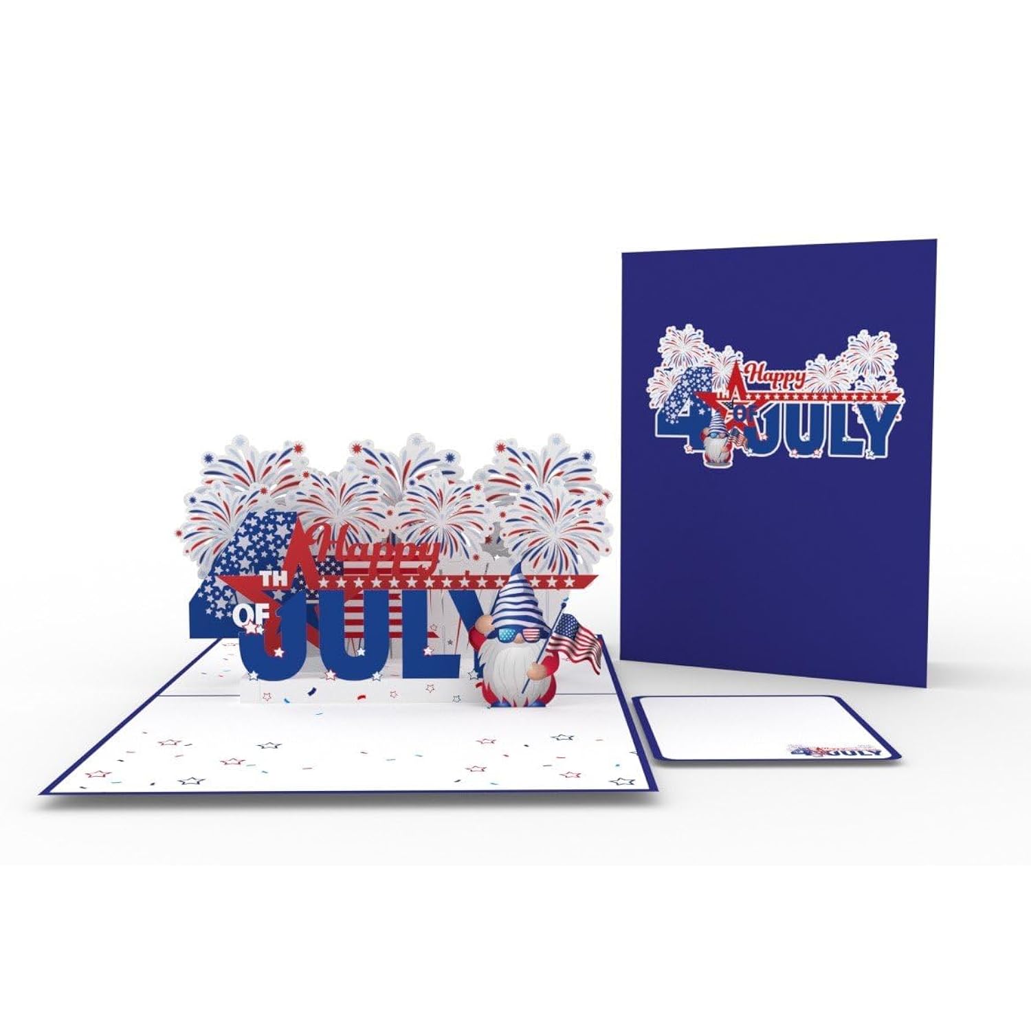 Fireworks Fest: 3D Fourth Of July Card 6X8 - Patriotic Pop-Up With Matching Notecard & Envelope, Celebrate 4Th Of July With A Bang - Star-Spangled Surprise, Independence Day Wishes