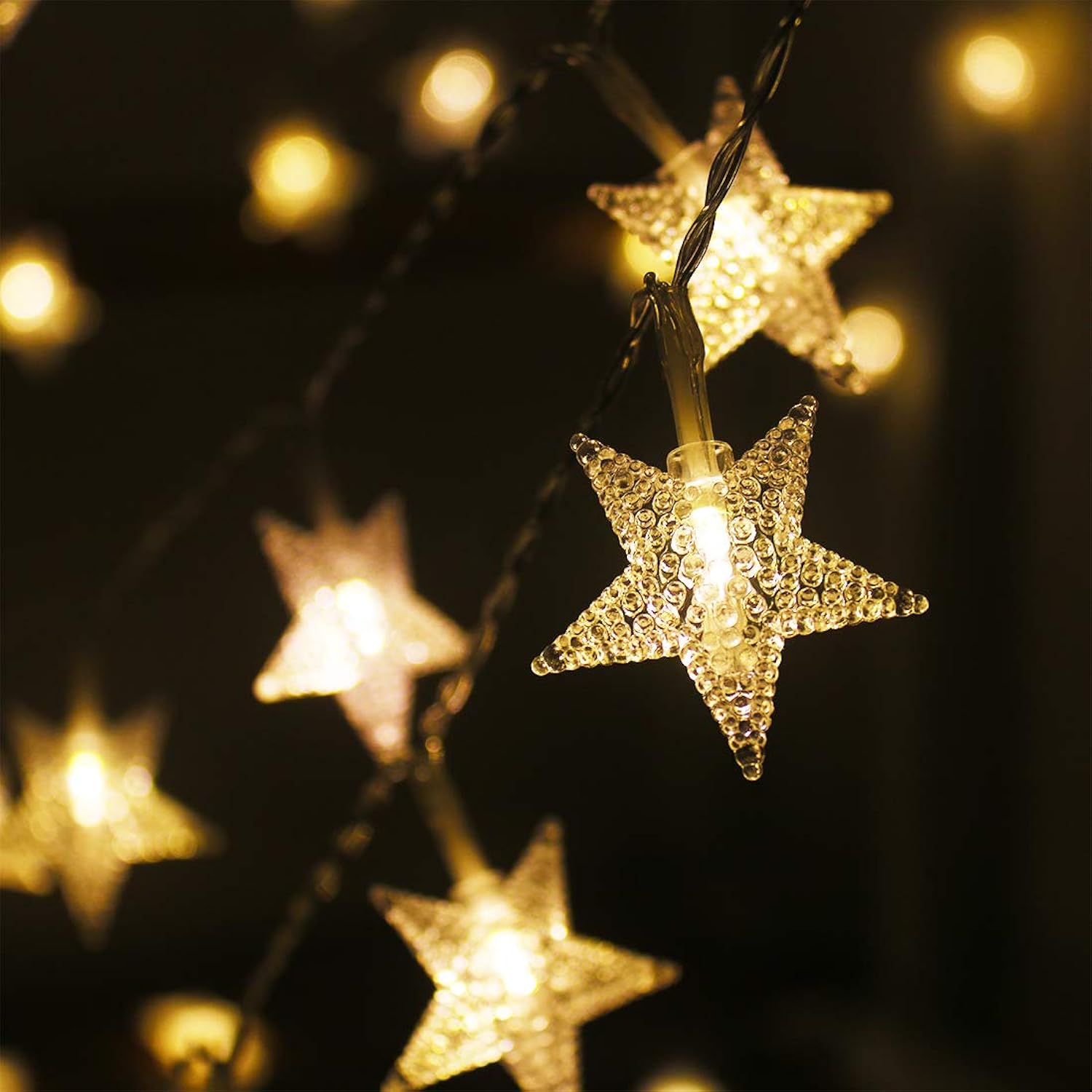 Star String Lights,16.4 Ft 50 Led 8 Modes Battery Operated String Lights With Remote & Timer Dimmable Twinkle Fairy Ligh