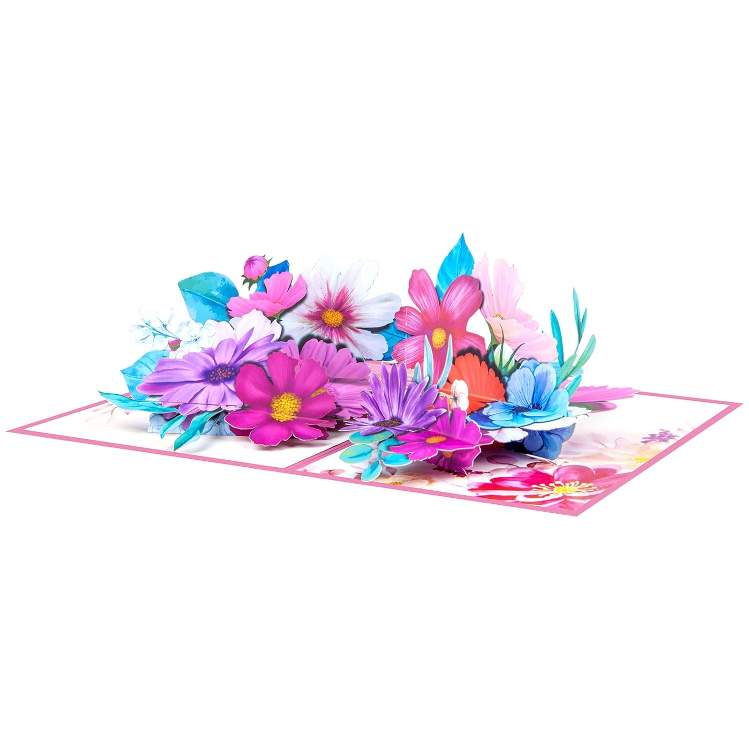 Large Cosmos Flower Pop Up Cards,Paper Flower Bouquet Greeting Cards With Blank Note Card & Envelope, Ideal Gift For Celebrating Love, Birthday, Anniversary, Special Moments, Valentine'S Day