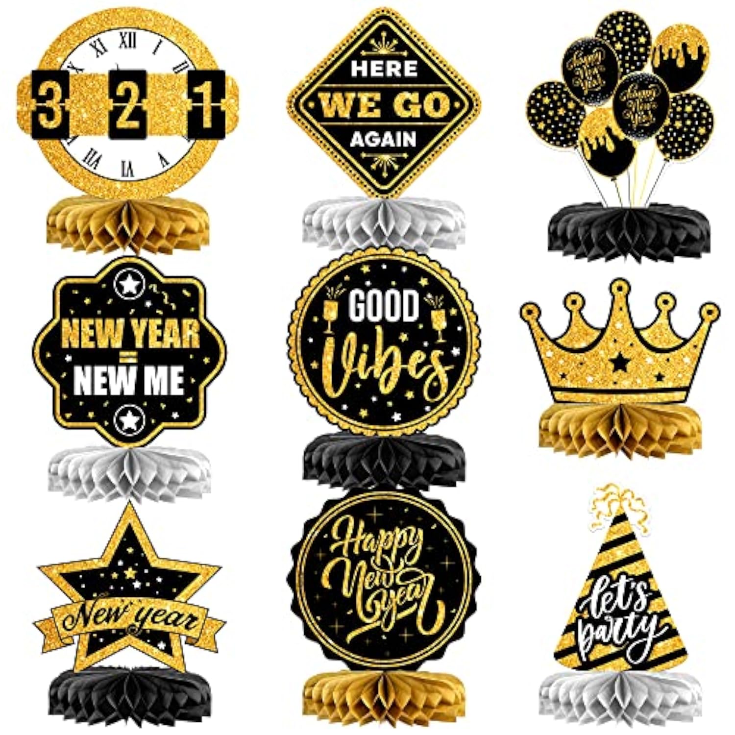 9pcs New Year 2026 Table Centerpieces Party Decorations