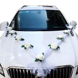 Artificial Flowers Bouquet Set Wedding Car Decoration Ribbon For Bridal Car, Christmas Decor