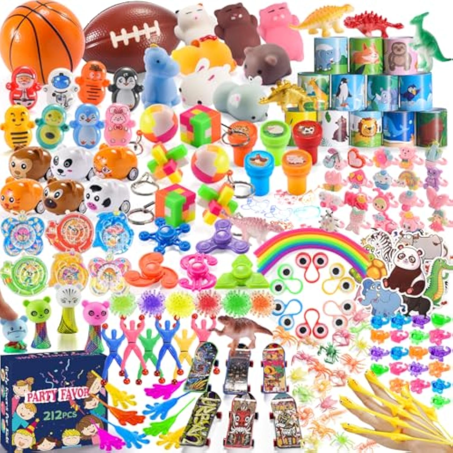 Party Favors For Kids 8-12, Goodie Bags Stuffers, Treasure Chest Prize Box Toys For Classroom Rewards, Birthday Carnival Pinata Fillers Small Bulk Toys For Boys Girls Students School 4-8 3-5