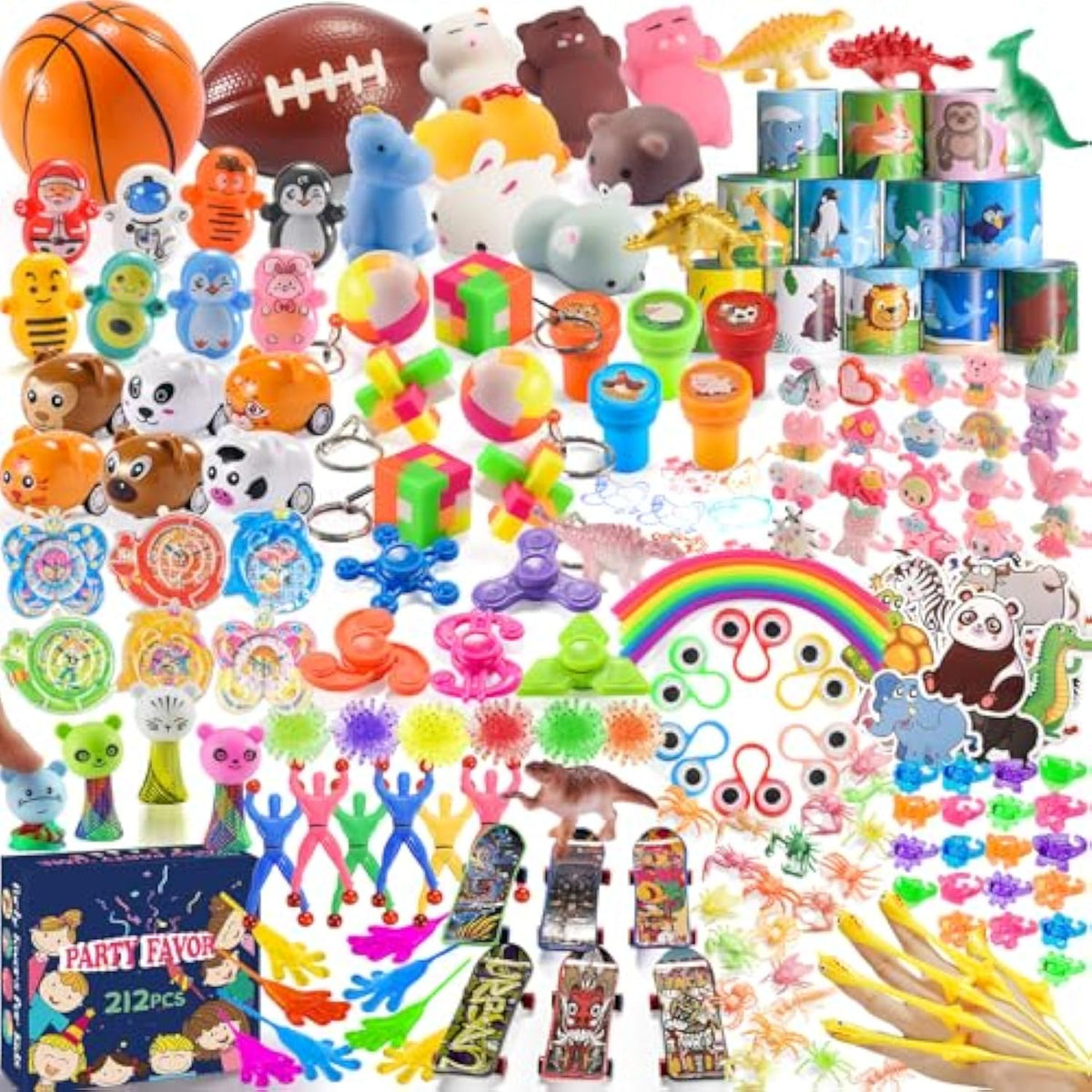 Party Favors For Kids 8-12, Goodie Bags Stuffers, Treasure Chest Prize Box Toys For Classroom Rewards, Birthday Carnival Pinata Fillers Small Bulk Toys For Boys Girls Students School 4-8 3-5