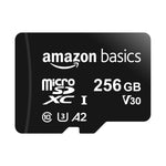 256GB Micro SDXC Memory Card, A2, U3, 100MB/s Read Speed, Full Adapter, Black